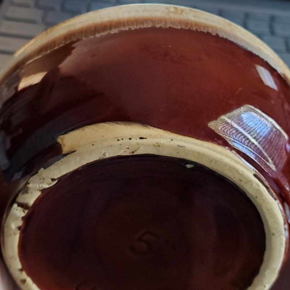 VINTAGE Hull Set of Four (4) 5" Brown Drip Bowls Ovenproof ~ Made in the USA - Picture 5 of 5